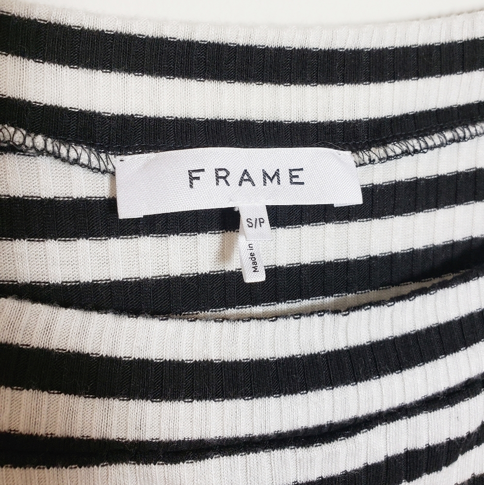 Frame Striped Squareneck Ribbed Top - Picture 6 of 7